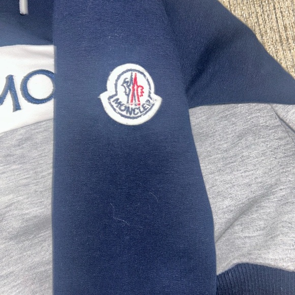 Moncler Kids' Hoodie in Navy and Gray - Picture 6 of 8